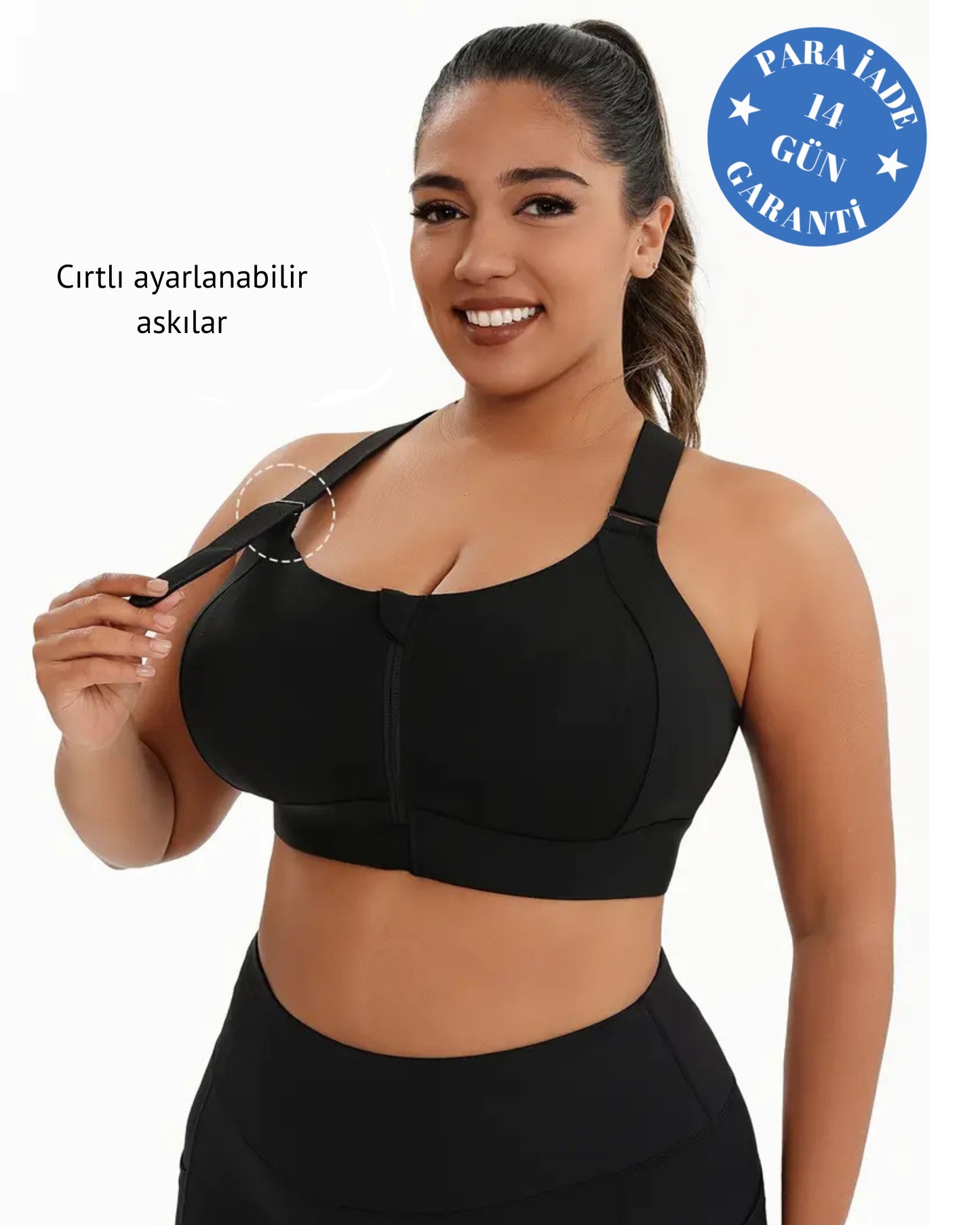 Kadın Fermuarlı Ayarlanabilir Askılı Sütyen